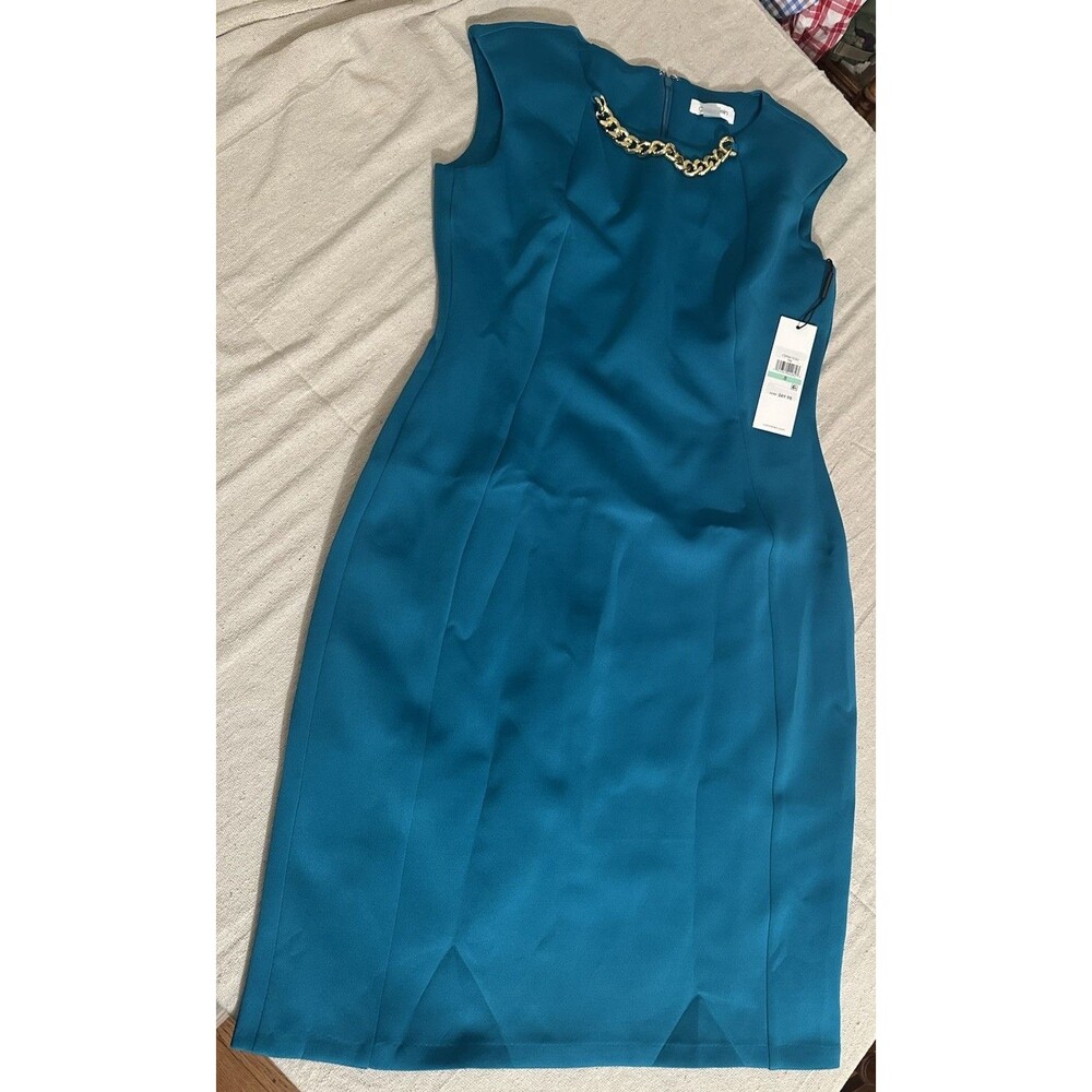 NEW Calvin Klein Women’s Sheath Dress Size 8 Sleeveless Corp Core Wedding